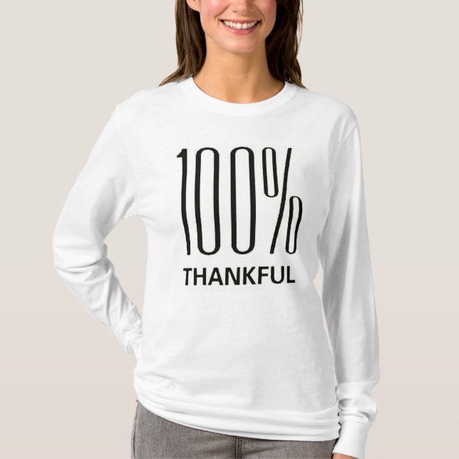 Camiseta de texto "100% agradecida" (Anverso)