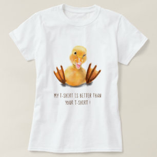 Camiseta de Texto Atractivo con Patito Amarillo Di