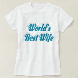Camiseta de texto azul cielo de la esposa