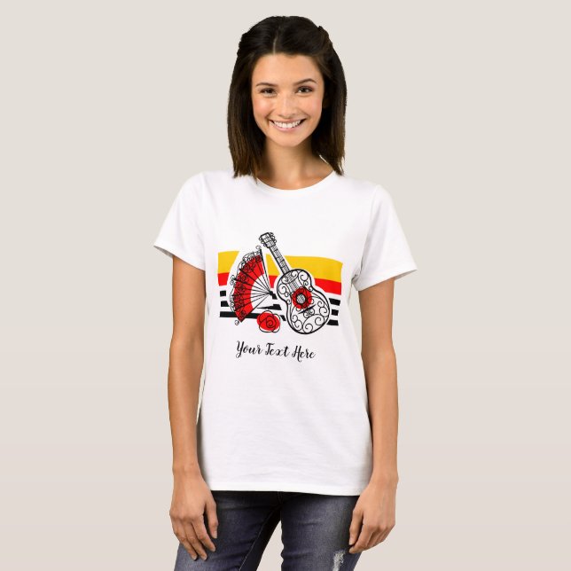 Camiseta de texto clásica Stripe de España (Anverso completo)