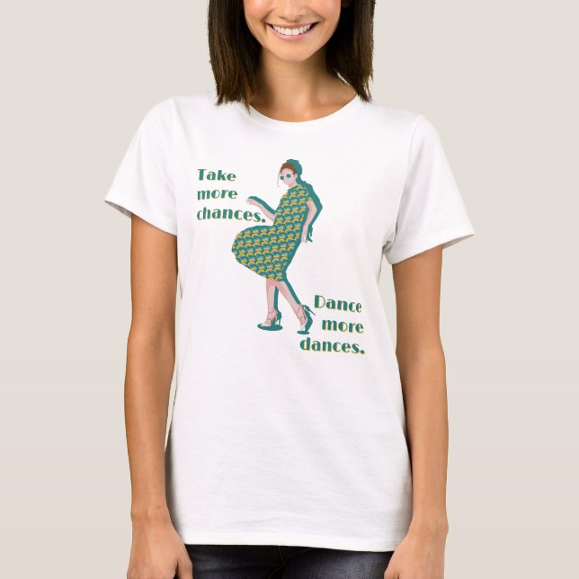 Camiseta de texto de Personalizado verde de baile  (Anverso)