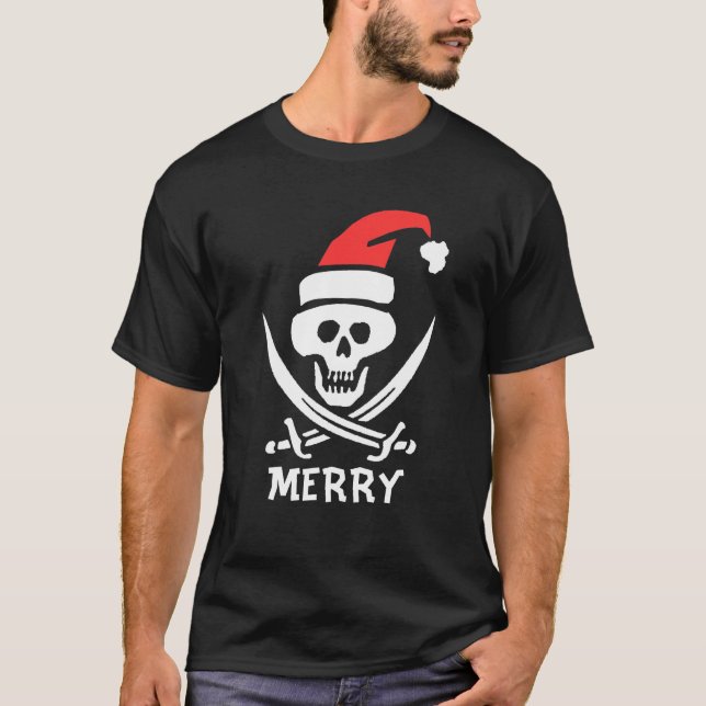 Camiseta de texto de Pirate Santa (Anverso)