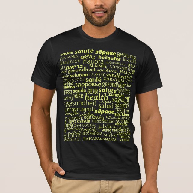 Camiseta de texto de salud elige color (Anverso)