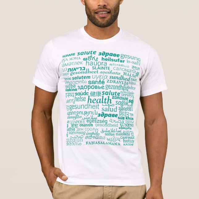 Camiseta de texto de salud multilingüe - Personali (Anverso)