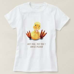 Camiseta de texto divertido con pato llamativo