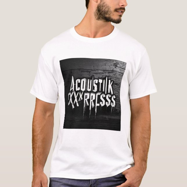 camiseta de texto estilo graffiti para hombres (Anverso)