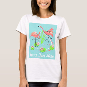 Camiseta de texto Flamingo Fandango Duo