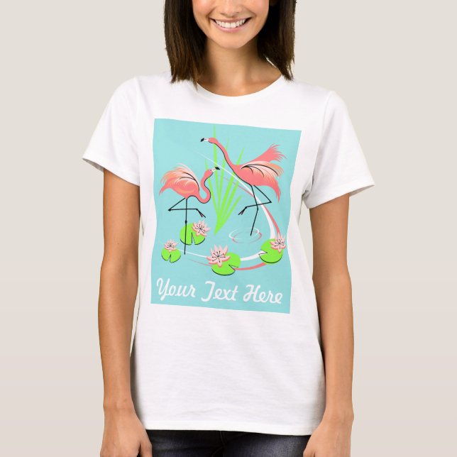 Camiseta de texto Flamingo Fandango Duo (Anverso)