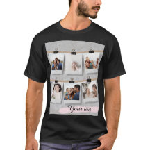 Camiseta de texto fotográfico personalizado