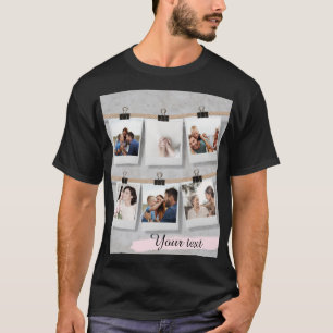 Camiseta de texto fotográfico personalizado