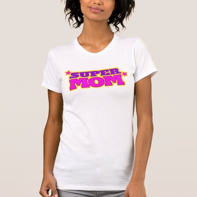 Camiseta de texto gráfico de supermamá (Anverso)
