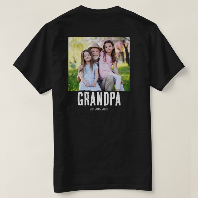 Camiseta de texto Grunge con foto de Abuelo Fundad (Reverso del diseño)
