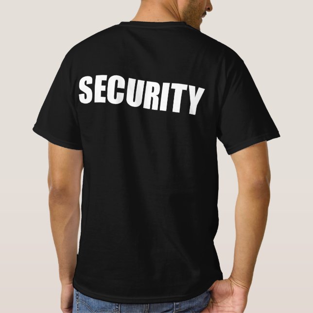 Camiseta de texto negrita y negro de seguridad (Reverso)