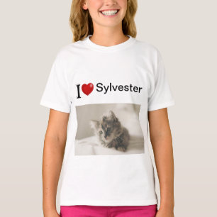 Camiseta de texto negro personalizada para gato