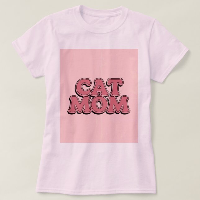 Camiseta de texto para gatos rosados (Diseño del anverso)
