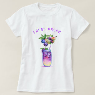 Camiseta de texto personalizado con bebida de jugo