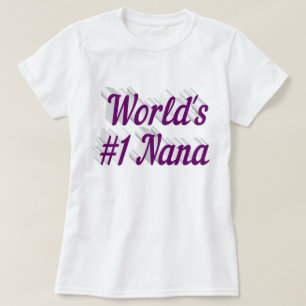Camiseta de texto púrpura de Nana