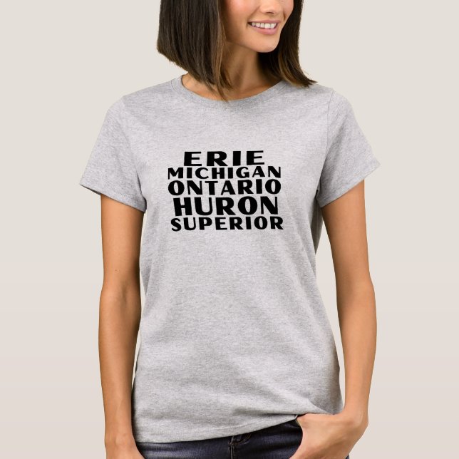 Camiseta de texto simple de los Grandes Lagos de M (Anverso)