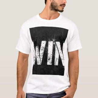Camiseta de texto WIN con estilo grunge angustiado