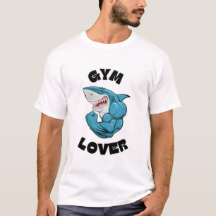 Camiseta de tiburón amante del gimnasio Gráfico