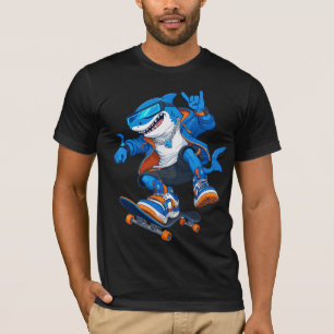 Camiseta de tiburón de dibujos animados geniales c