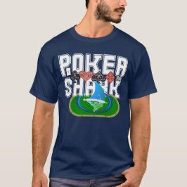 Camiseta de tiburón de póquer con tipografía super