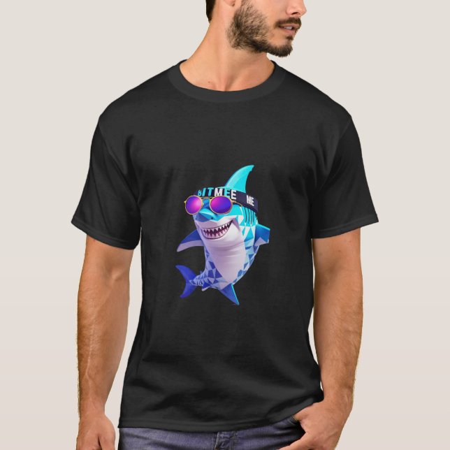 Camiseta de tiburón hawaiano divertida con coco de (Anverso)