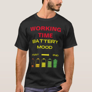 Camiseta de tiempo de trabajo de la batería