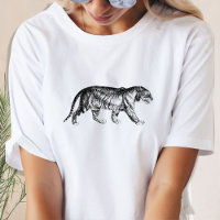 Camiseta de tigre blanco y negro