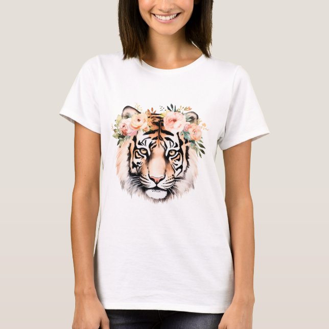 Camiseta de Tigre con Flores – Uvas Audaces y Herm (Anverso)