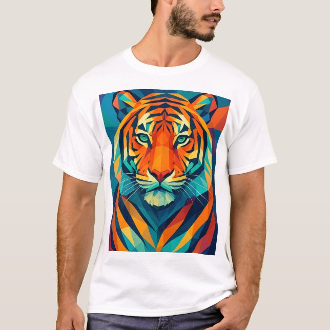 Camiseta de tigre geométrico (Anverso)