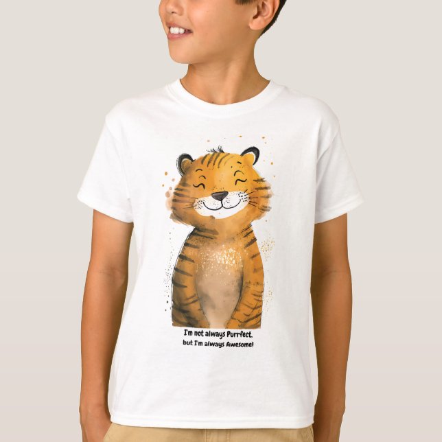Camiseta de tigre infantil personalizada (Anverso)