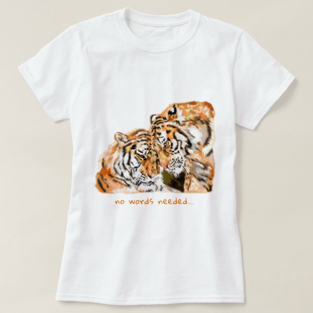 Camiseta de Tigre para Pareja con Texto Personaliz (Diseño del anverso)