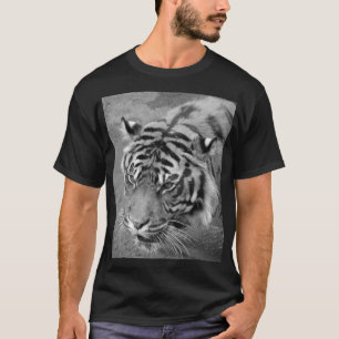 Camiseta de tigre siberiano negro y blanco para ho