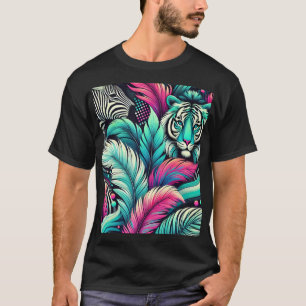 Camiseta de tigre tropical - Vibrante diseño de ju