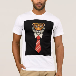 Camiseta de tigres coloridos de color beige rojo n