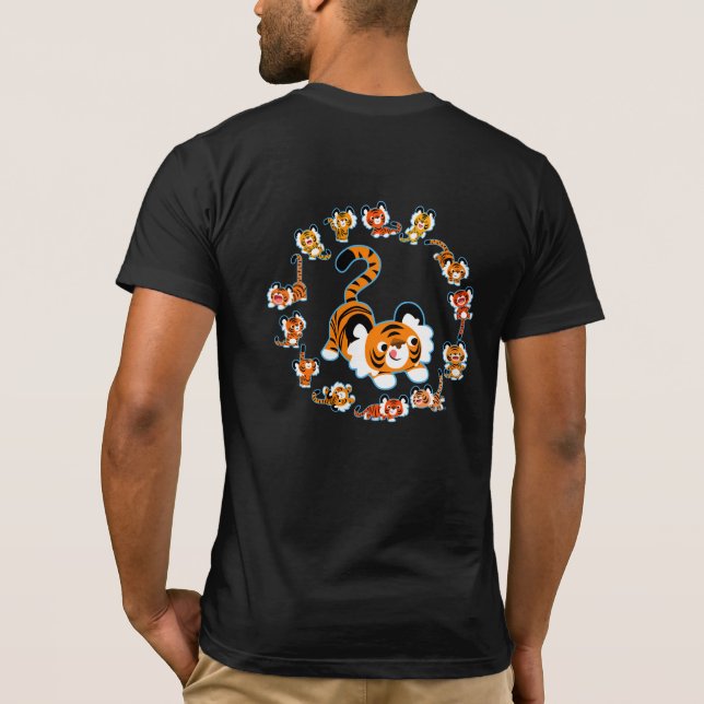 Camiseta de tigres Personalizado lindo Mandala (az (Reverso)