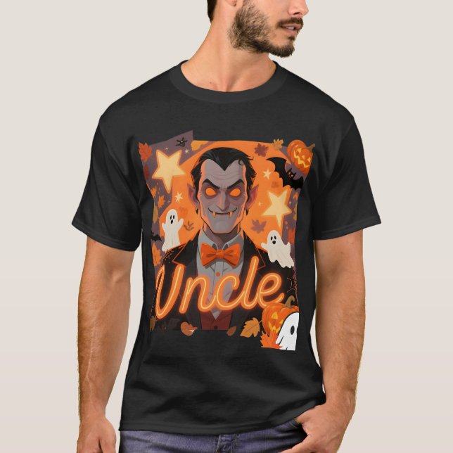 Camiseta de Tío Vampiro Espeluznante y de Moda (Anverso)