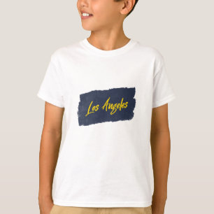 Camiseta de tipografía amarilla manuscrita de Los 