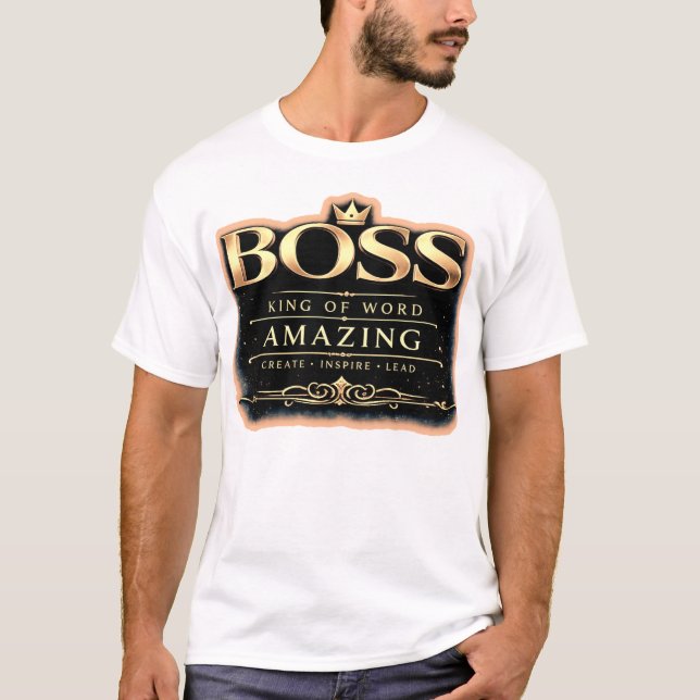 Camiseta de tipografía Boss King Gold | Premium (Anverso)