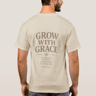 Camiseta de tipografía botánica Crece con gracia