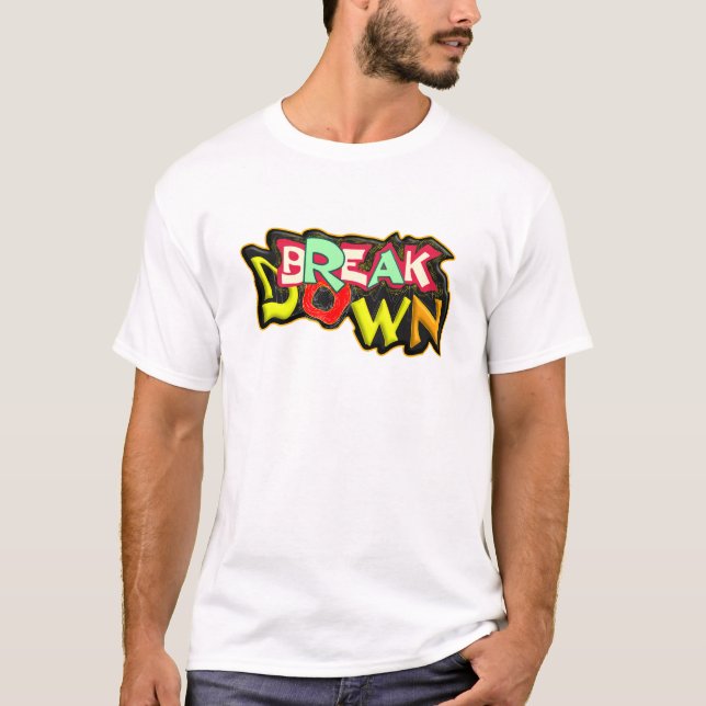 Camiseta de tipografía Break Down (Anverso)