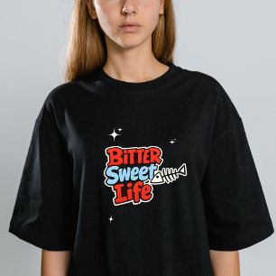 Camiseta de tipografía colorida vida agridulce