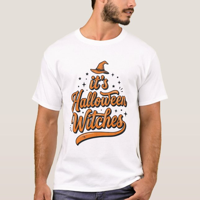 Camiseta de tipografía de brujas de Halloween vint (Anverso)