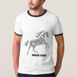 Camiseta de tipografía de caballo salvaje nacido l