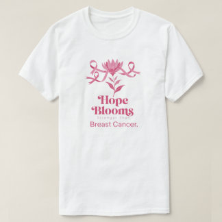 Camiseta de tipografía de cáncer de mama con cinta