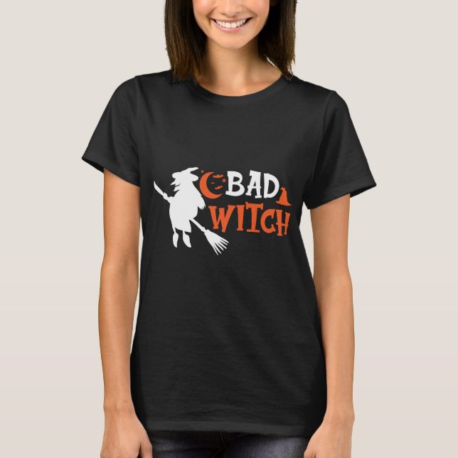 Camiseta de tipografía de Halloween de Bruja Mala (Anverso)