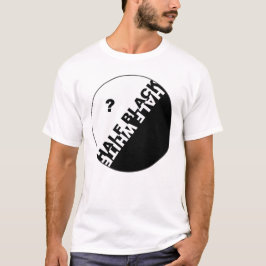 Camiseta de tipografía de medio blanco o negro