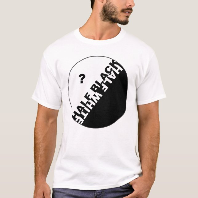 Camiseta de tipografía de medio blanco o negro (Anverso)