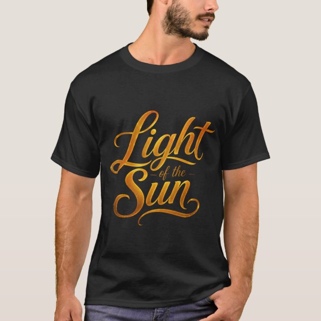 Camiseta de tipografía de sol dorado (Anverso)